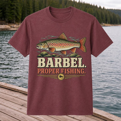 Barbel Proper Fishing Brown Trout Graphic T-Shirt