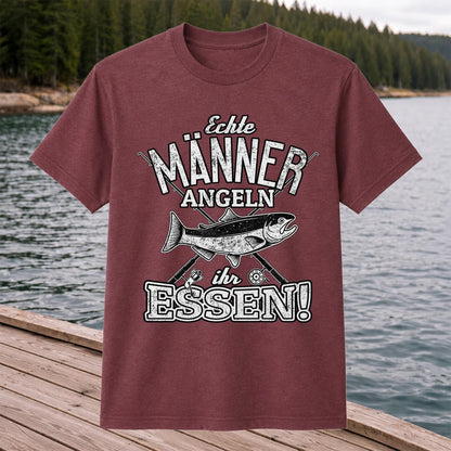 Echte Männer Angeln Ihr Essen Funny Fishing T-Shirt