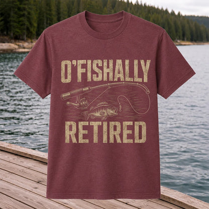 O'Fishally Retired T-Shirt Bass Fishing Retirement Gift for Fisherman