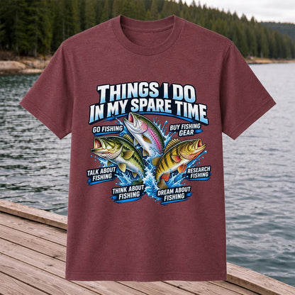 Things I Do in My Spare Time Bass Trout and Perch Fishing T-Shirt