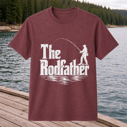 The Rodfather Funny Fishing Graphic T-Shirt