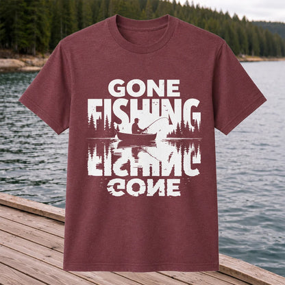 Gone Fishing Lake Adventure Angler Graphic T-Shirt