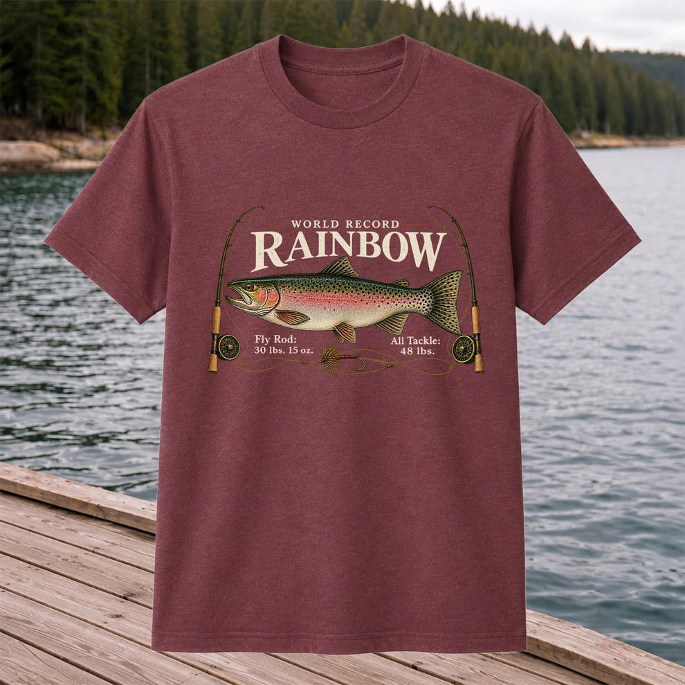 World Record Rainbow Trout Fly Fishing Graphic T-Shirt