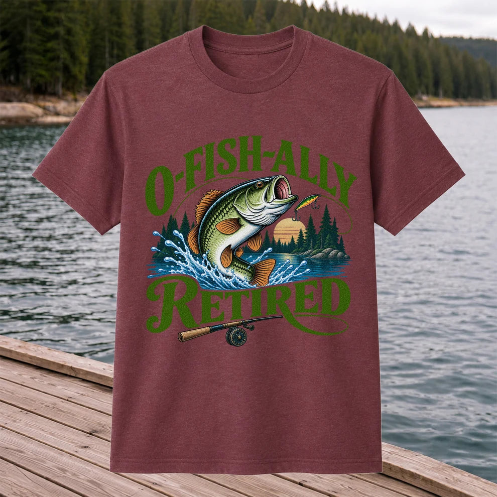 I Fish All Retired Funny Bass Fishing Graphic T-Shirt