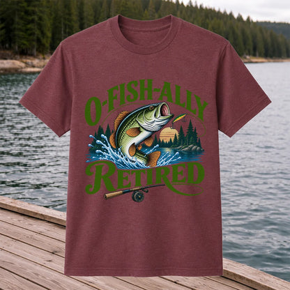 I Fish All Retired Funny Bass Fishing Graphic T-Shirt