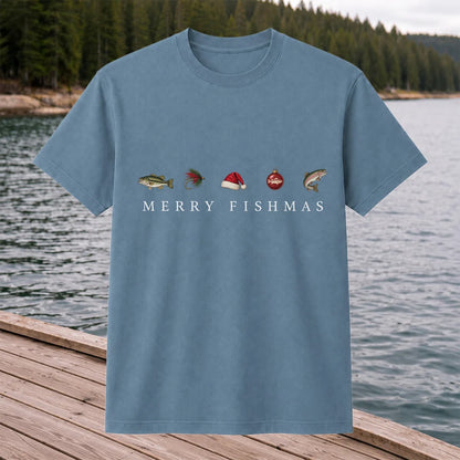 Christmas Fish Icons Fishing Graphic T-Shirt