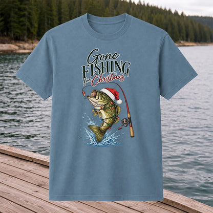 Gone Fishing for Christmas Bass Fishing Graphic T-Shirt