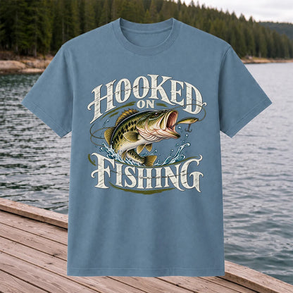 Hooked on Fishing Largemouth Bass Graphic T-Shirt