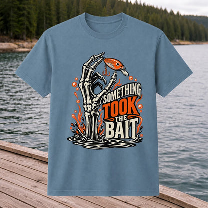 Skeleton Took the Bait Fishing Lure Gothic Graphic T-Shirt