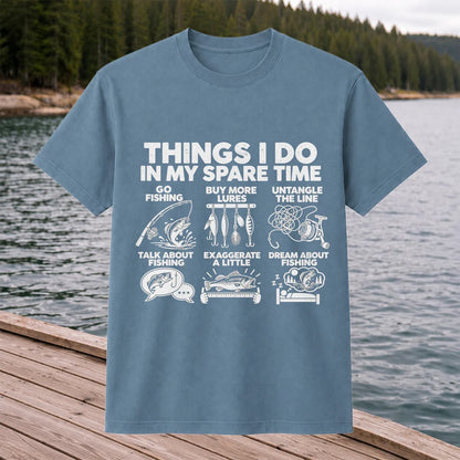 Things I Do in My Spare Time Funny Fishing Graphic T-Shirt