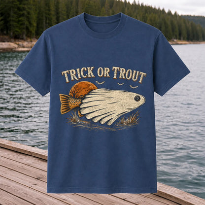 Trick or Trout Halloween Fishing T Shirt
