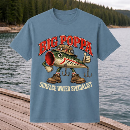 Big Poppa Surface Water Specialist Fishing Lure Graphic T-Shirt