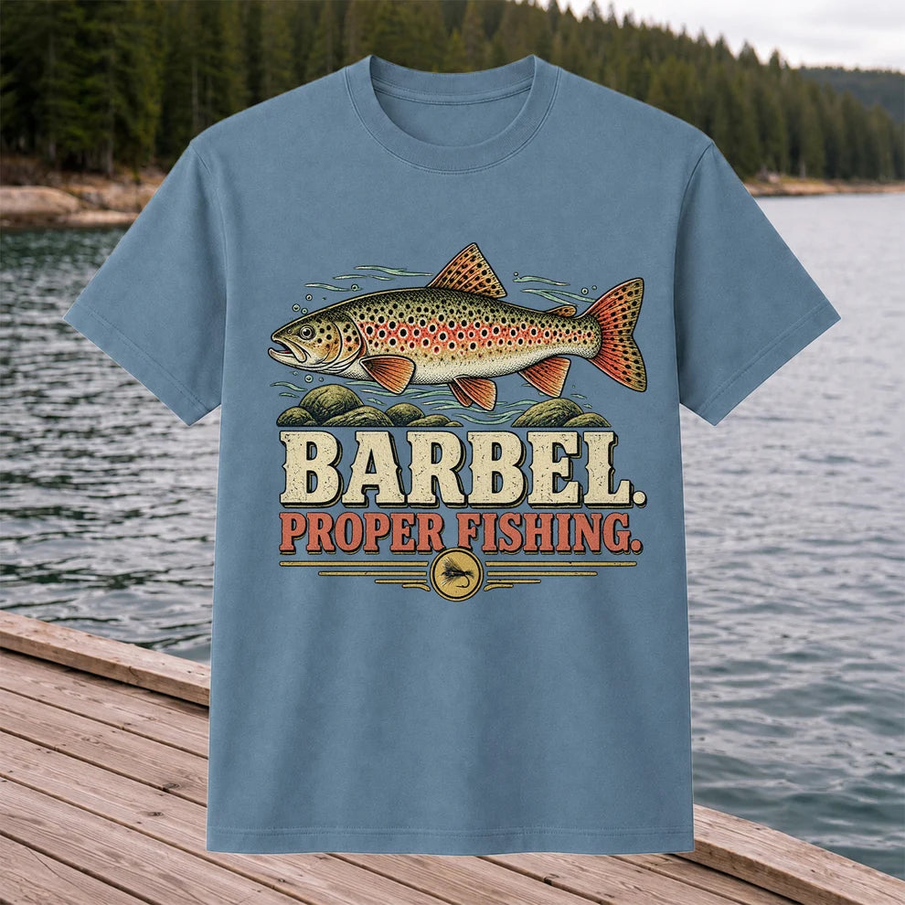 Barbel Proper Fishing Brown Trout Graphic T-Shirt