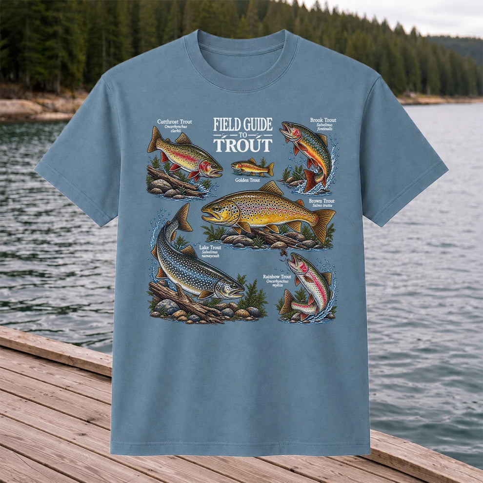 Field Guide to Trout Fishing Species Graphic T-Shirt