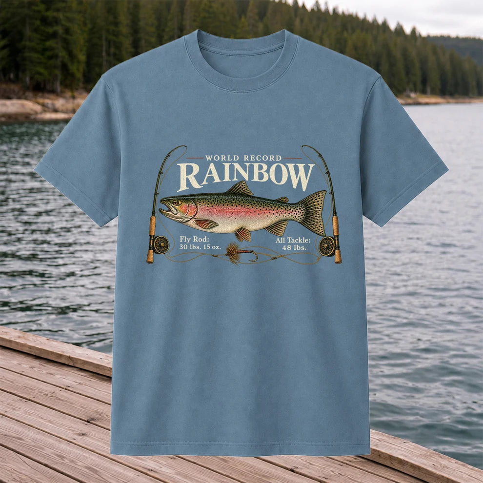 World Record Rainbow Trout Fly Fishing Graphic T-Shirt
