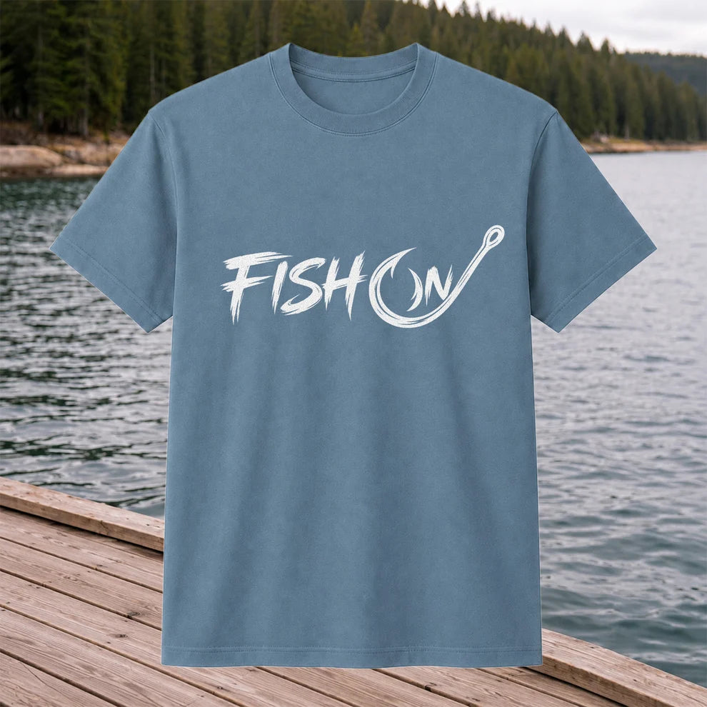 Fish On Fishing Hook Graphic T-Shirt