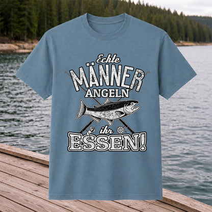Echte Männer Angeln Ihr Essen Funny Fishing T-Shirt