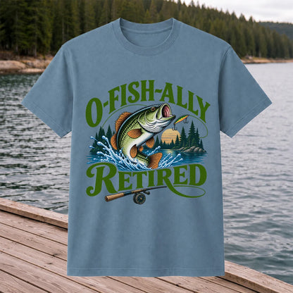 I Fish All Retired Funny Bass Fishing Graphic T-Shirt