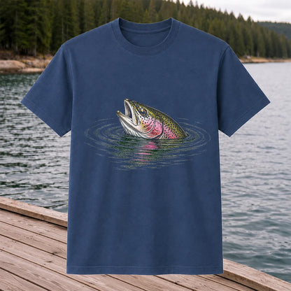 Rainbow Trout Fishing T-Shirt, Fly Fishing Tee for Anglers