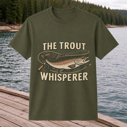 The Trout Whisperer Vintage Fly Fishing Graphic T-Shirt