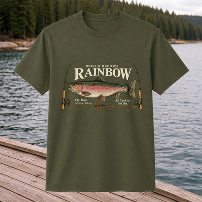 World Record Rainbow Trout Fly Fishing Graphic T-Shirt