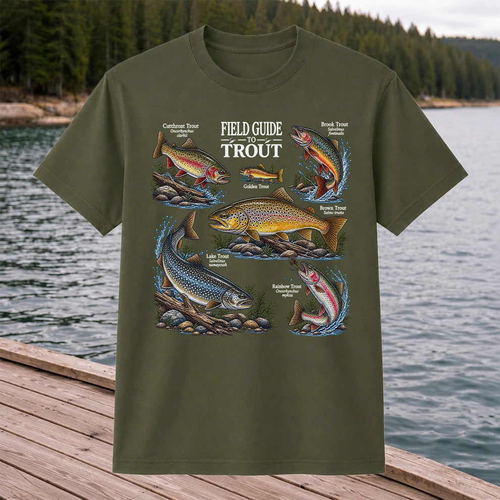 Field Guide to Trout Fishing Species Graphic T-Shirt
