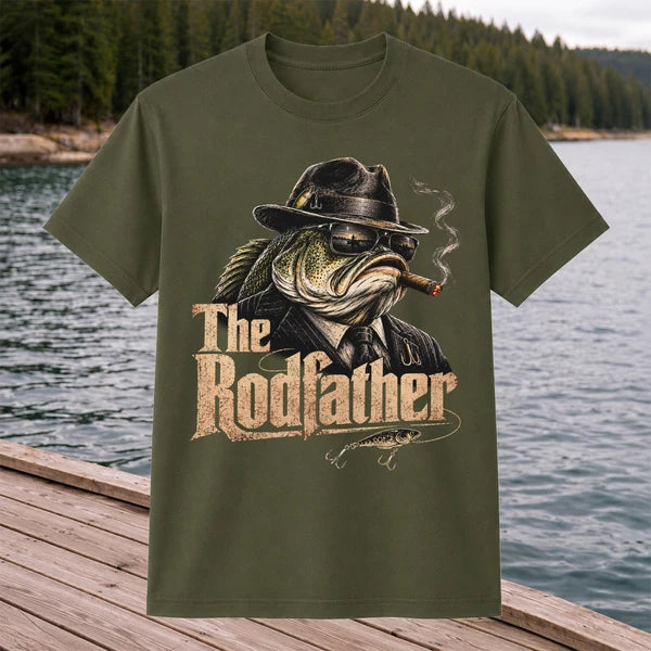 The Rodfather Funny Bass Fishing Shirt