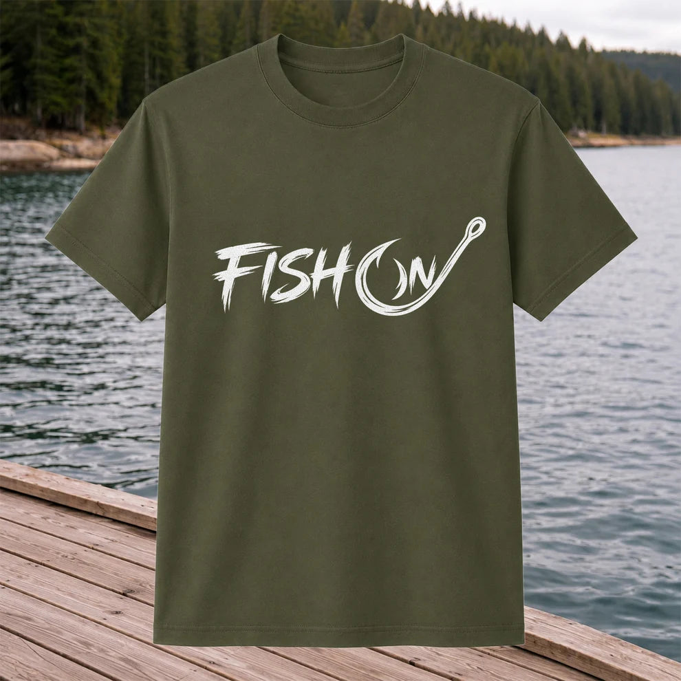 Fish On Fishing Hook Graphic T-Shirt