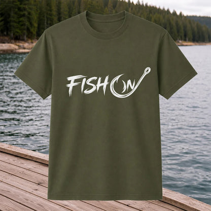 Fish On Fishing Hook Graphic T-Shirt