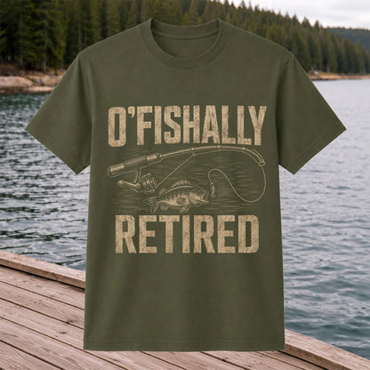 O'Fishally Retired T-Shirt Bass Fishing Retirement Gift for Fisherman
