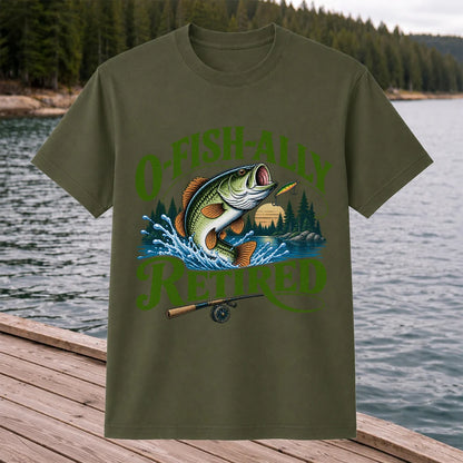 I Fish All Retired Funny Bass Fishing Graphic T-Shirt