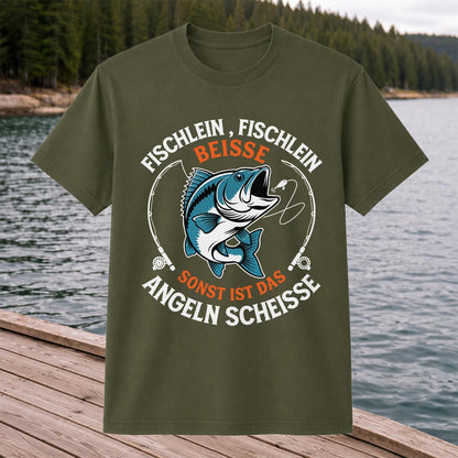 Fischlein Fischlein Beisse Funny Fishing Graphic T-Shirt