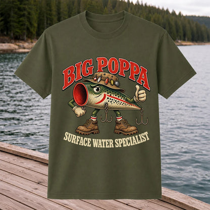 Big Poppa Surface Water Specialist Fishing Lure Graphic T-Shirt
