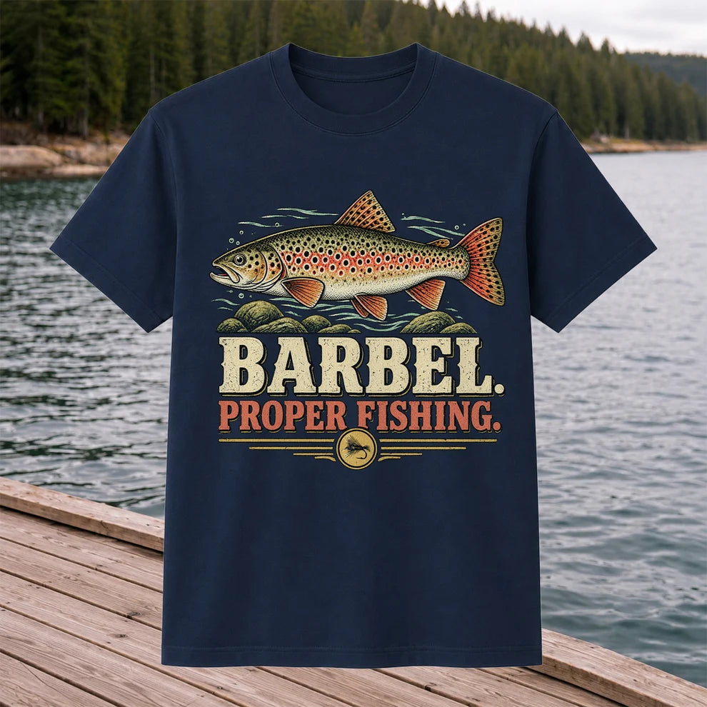 Barbel Proper Fishing Brown Trout Graphic T-Shirt