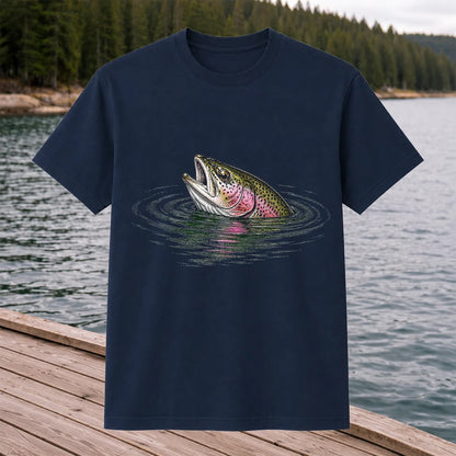 Rainbow Trout Fishing T-Shirt, Fly Fishing Tee for Anglers