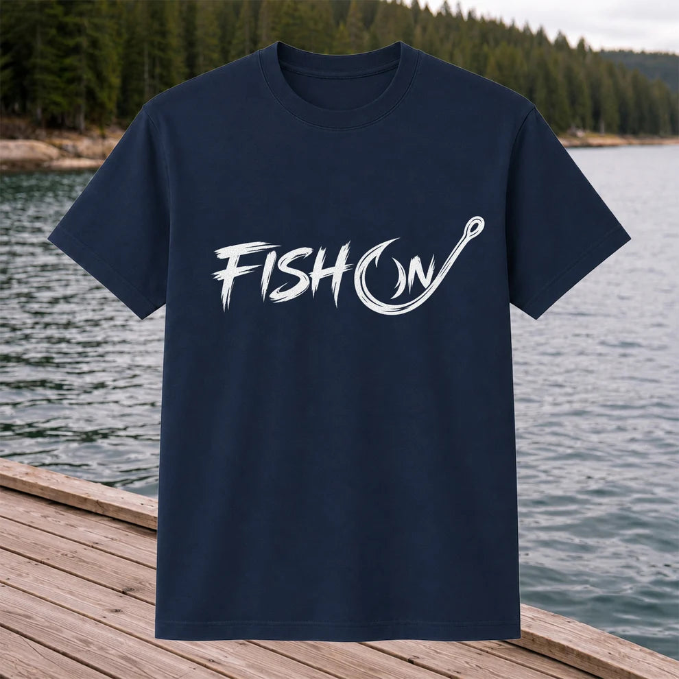 Fish On Fishing Hook Graphic T-Shirt