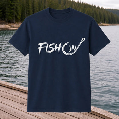 Fish On Fishing Hook Graphic T-Shirt