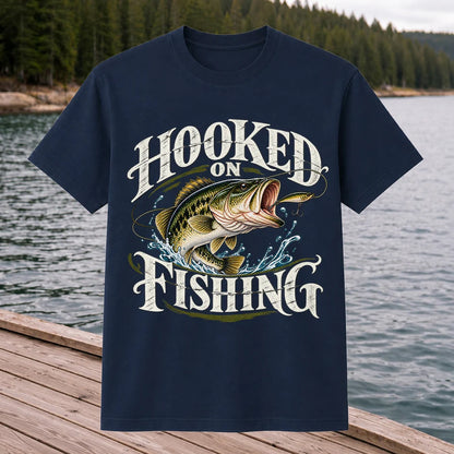Hooked on Fishing Largemouth Bass Graphic T-Shirt