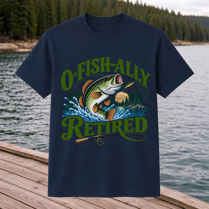 I Fish All Retired Funny Bass Fishing Graphic T-Shirt