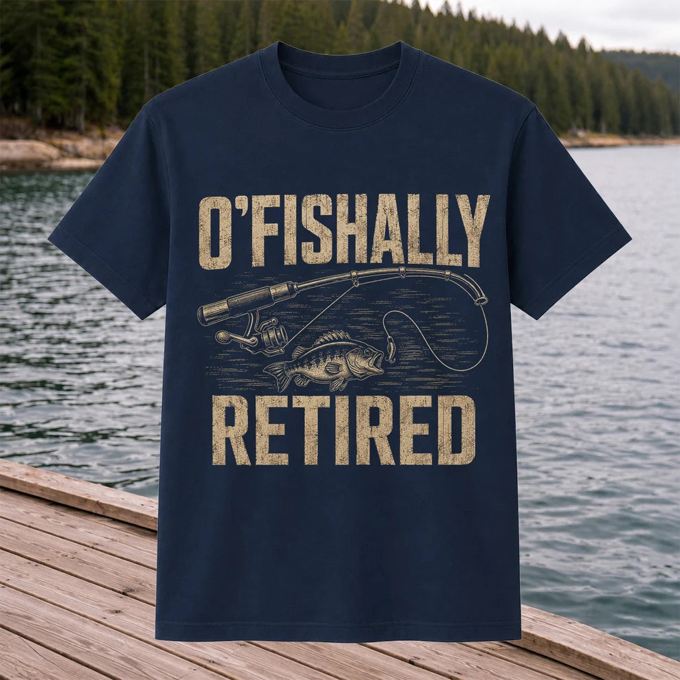 O'Fishally Retired T-Shirt Bass Fishing Retirement Gift for Fisherman