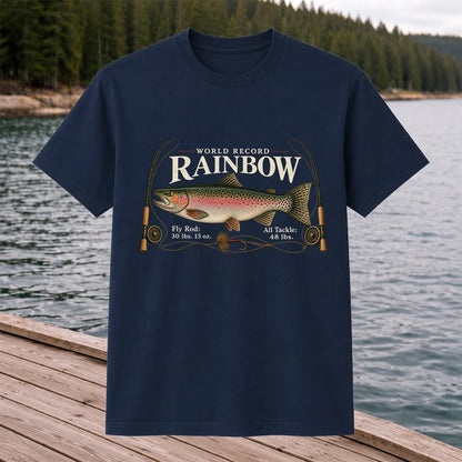World Record Rainbow Trout Fly Fishing Graphic T-Shirt