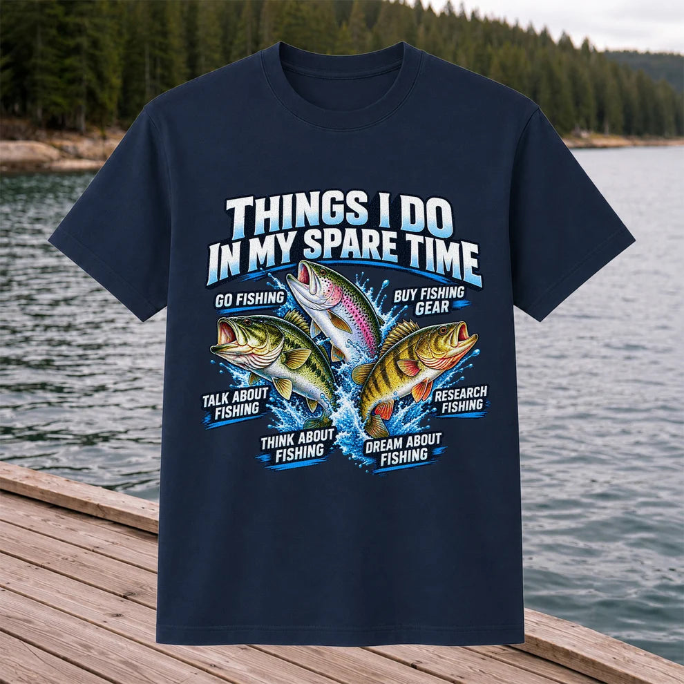 Things I Do in My Spare Time Bass Trout and Perch Fishing T-Shirt