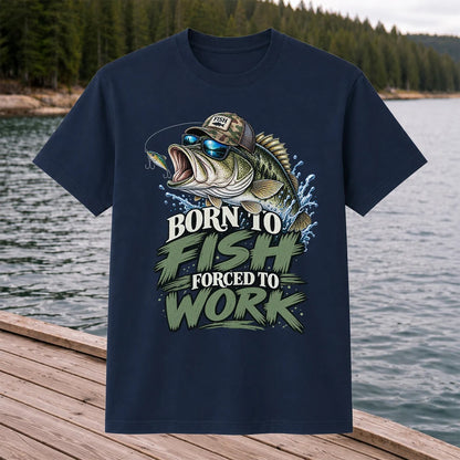 Born to Fish Forced to Work Bass Graphic T-Shirt