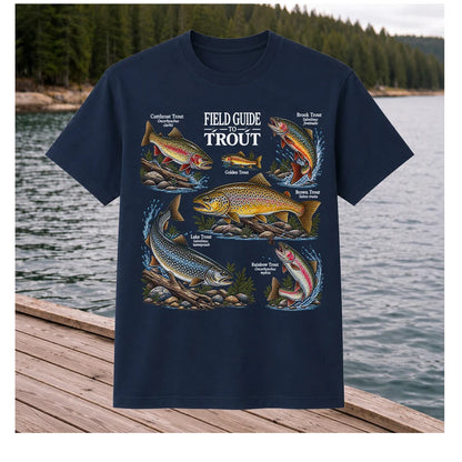 Field Guide to Trout Fishing Species Graphic T-Shirt