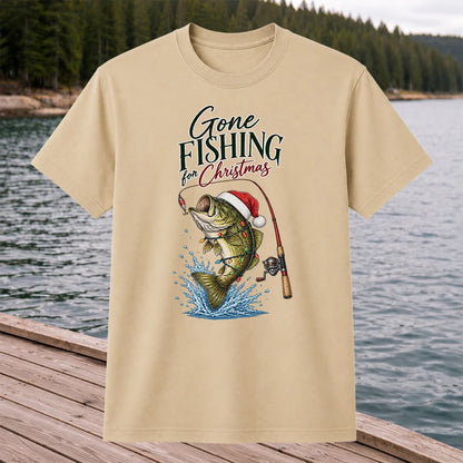 Gone Fishing for Christmas Bass Fishing Graphic T-Shirt