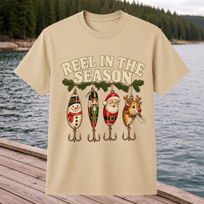 Reel in the Season Christmas Fishing Lures Graphic T-Shirt