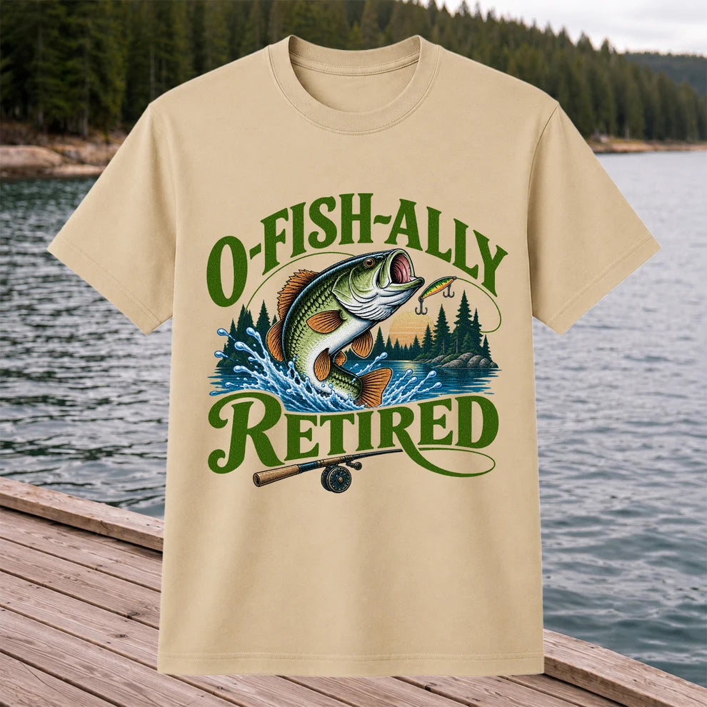 I Fish All Retired Funny Bass Fishing Graphic T-Shirt