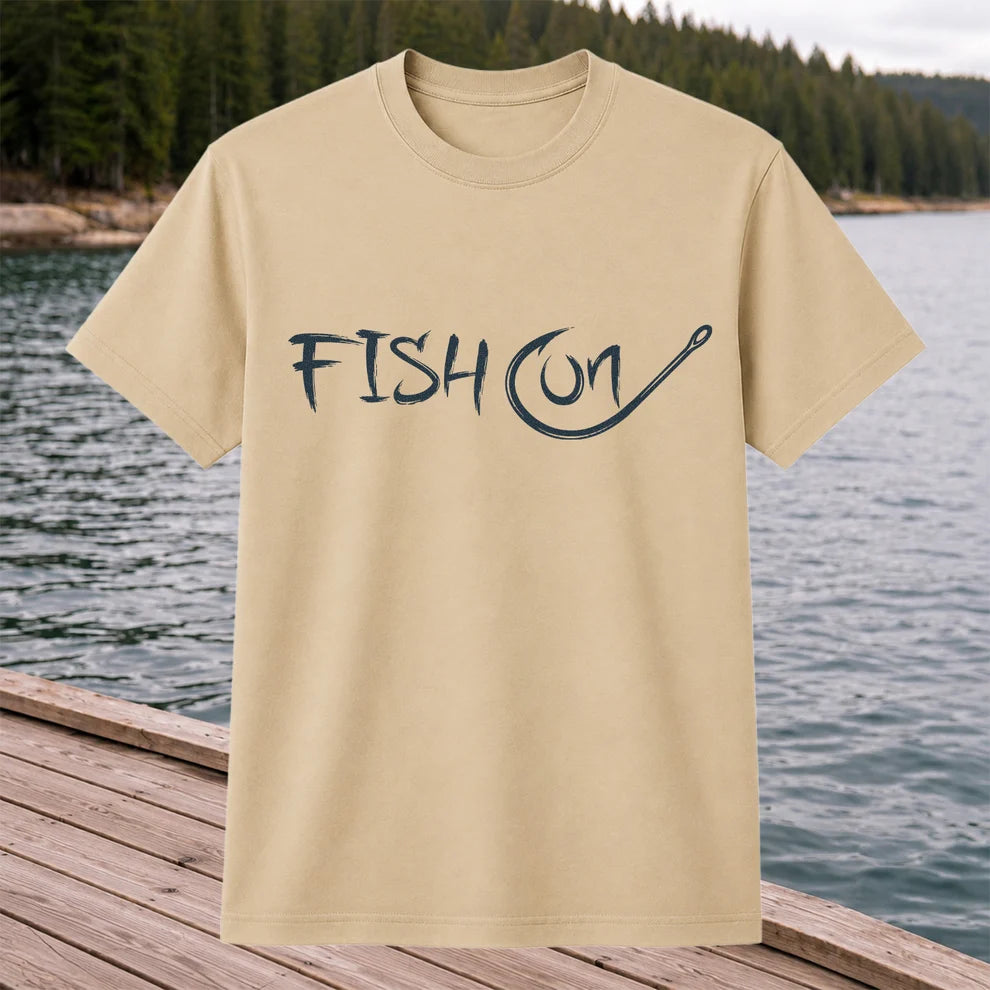 Fish On Fishing Hook Minimalist Graphic T-Shirt
