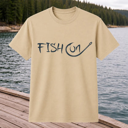 Fish On Fishing Hook Minimalist Graphic T-Shirt