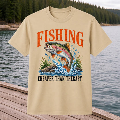 Fishing Cheaper Than Therapy Rainbow Trout Funny T-Shirt